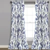 Devonia Allover White & Navy Floral Room-Darkening Rod Pocket Curtain Panel Pair, (84") -DHP Sales Store 810468320 1