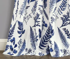 Devonia Allover White & Navy Floral Room-Darkening Rod Pocket Curtain Panel Pair, (84") -DHP Sales Store 810468320 3