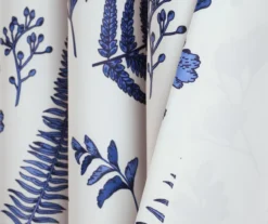 Devonia Allover White & Navy Floral Room-Darkening Rod Pocket Curtain Panel Pair, (84") -DHP Sales Store 810468320 4