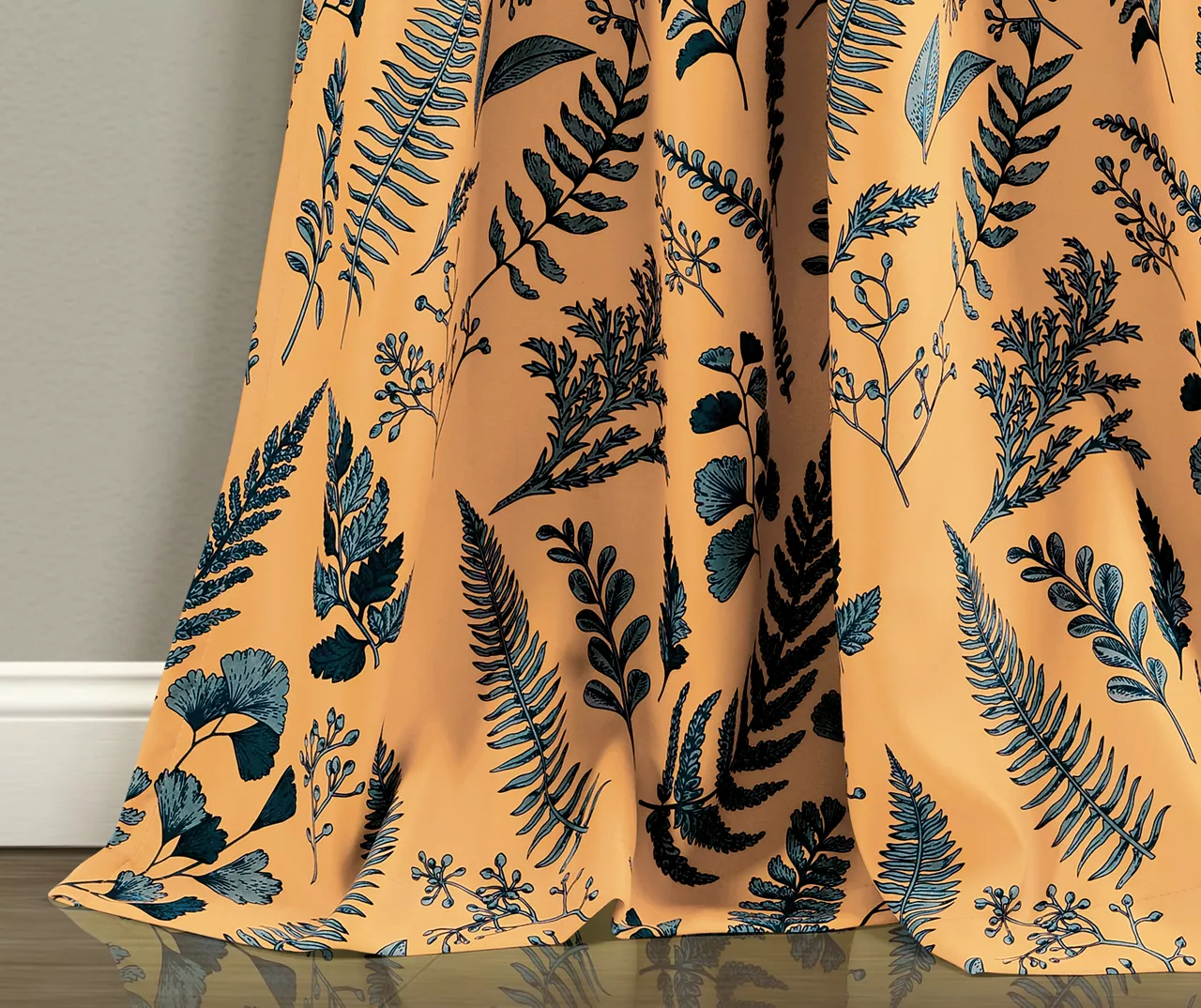Devonia Allover Yellow & Blue Floral Room-Darkening Rod Pocket Curtain Panel Pair, (84") 3 Devonia Allover Yellow & Blue Floral Room-Darkening Rod Pocket Curtain Panel Pair, (84")