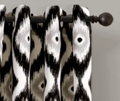 Diamond Ikat Black Room-Darkening Grommet Curtain Panel Pair, (84") -DHP Sales Store 810468324 1 1