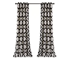 Diamond Ikat Room-Darkening Grommet Curtain Panel Pair, (84") -DHP Sales Store 810468324 7