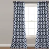 Diamond Ikat Navy Room-Darkening Grommet Curtain Panel Pair, (84") -DHP Sales Store 810468325
