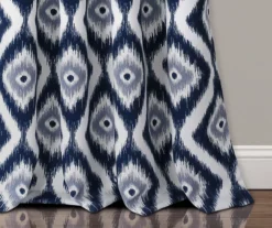 Diamond Ikat Navy Room-Darkening Grommet Curtain Panel Pair, (84") -DHP Sales Store 810468325 3