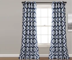 Diamond Ikat Room-Darkening Grommet Curtain Panel Pair, (84") -DHP Sales Store 810468325 4