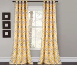 Diamond Ikat Room-Darkening Grommet Curtain Panel Pair, (84") -DHP Sales Store 810468327