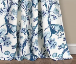 Dolores Blue & White Floral Room-Darkening Rod Pocket Curtain Panel Pair, (95") -DHP Sales Store 810468330 1 1