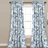 Dolores Blue & White Floral Room-Darkening Rod Pocket Curtain Panel Pair, (95") -DHP Sales Store 810468330 1