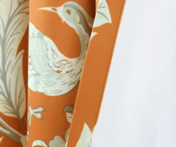 Dolores Orange Floral Room-Darkening Rod Pocket Curtain Panel Pair, (84") -DHP Sales Store 810468331 4