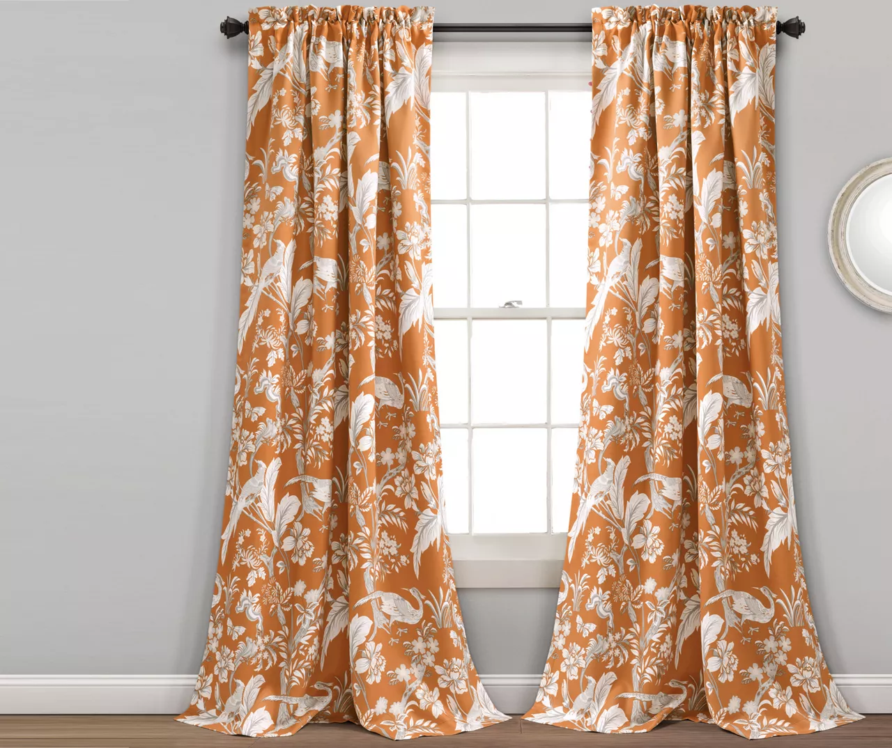 Dolores Floral Room-Darkening Rod Pocket Curtain Panel Pair 6 Dolores Floral Room-Darkening Rod Pocket Curtain Panel Pair - Image 4