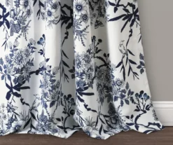 Botanical Garden Navy & White Room-Darkening Rod Pocket Curtain Panel Pair, (95") -DHP Sales Store 810468332 2