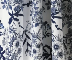 Botanical Garden Navy & White Room-Darkening Rod Pocket Curtain Panel Pair, (95") -DHP Sales Store 810468332 3