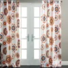 Adrianne White & Tangerine Floral Medallion Room-Darkening Grommet Curtain Panel Pair, (84") -DHP Sales Store 810468333