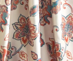 Aster Ivory & Red Room-Darkening Back Tab Curtain Panel Pair, (84") -DHP Sales Store 810468342 2