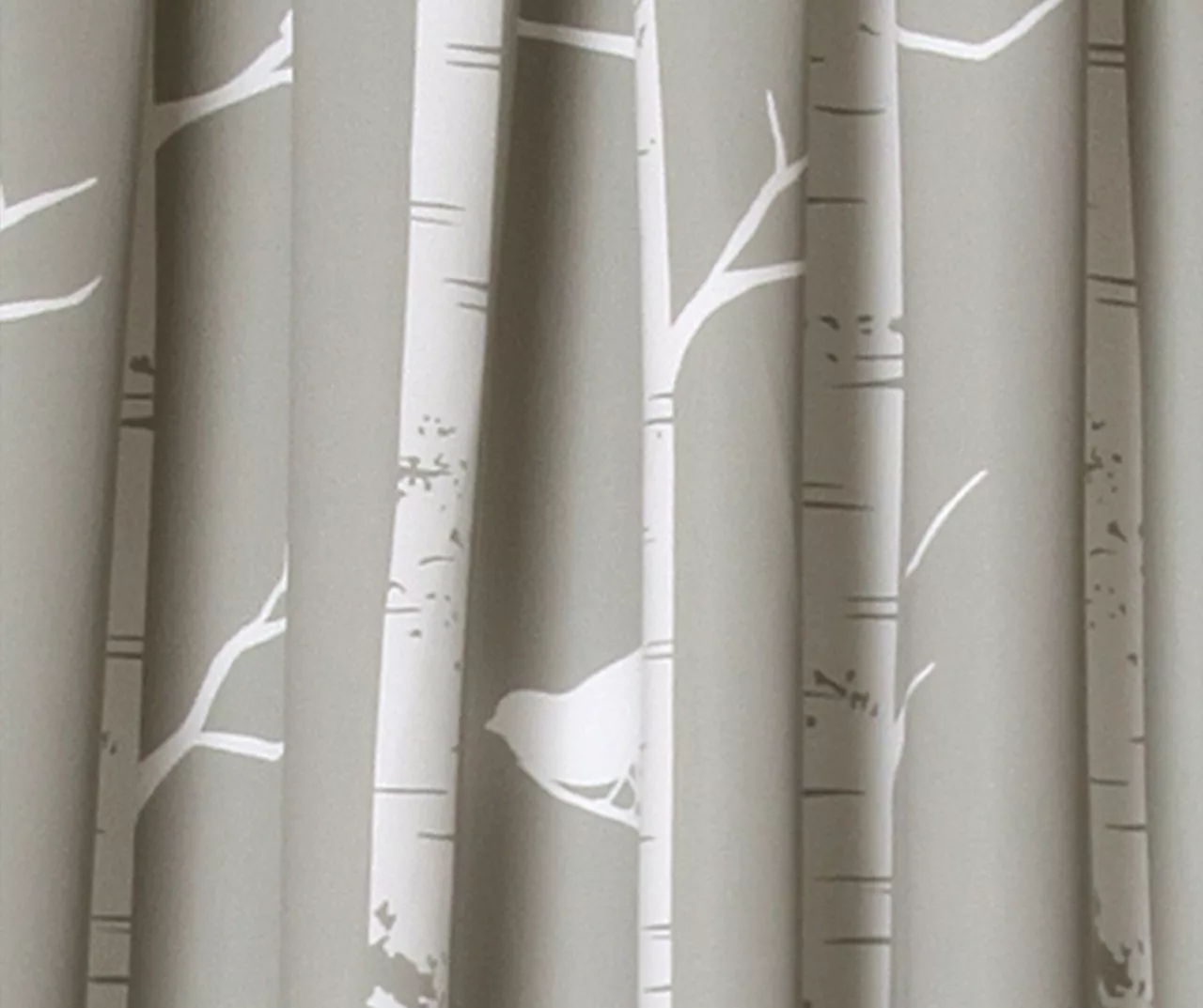 Bird On The Tree Gray Room-Darkening Rod Pocket Curtain Panel Pair, (95") 5 Bird On The Tree Gray Room-Darkening Rod Pocket Curtain Panel Pair, (95") - Image 3