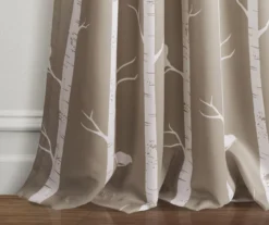 Bird On The Tree Wheat Room-Darkening Rod Pocket Curtain Panel Pair, (84") 12 Bird On The Tree Wheat Room-Darkening Rod Pocket Curtain Panel Pair, (84") -DHP Sales Store 810468361 3 1