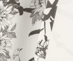 Botanical Garden Gray & White Room-Darkening Rod Pocket Curtain Panel Pair, (84") -DHP Sales Store 810468366 4 1