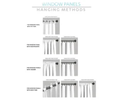 Botanical Garden Gray & White Room-Darkening Rod Pocket Curtain Panel Pair, (84") -DHP Sales Store 810468366 6 1