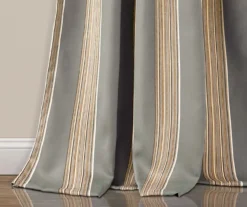 Julia Stripe Gray Room-Darkening Back Tab Curtain Panel Pair, (84") 13 Julia Stripe Gray Room-Darkening Back Tab Curtain Panel Pair, (84") -DHP Sales Store 810468377 3
