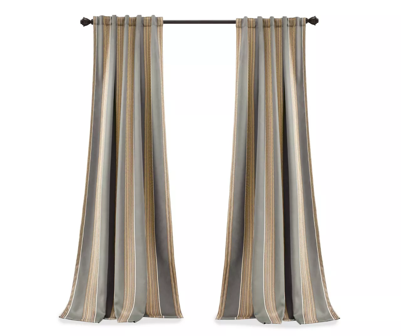 Julia Stripe Gray Room-Darkening Back Tab Curtain Panel Pair, (84") 10 Julia Stripe Gray Room-Darkening Back Tab Curtain Panel Pair, (84") - Image 8