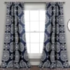 Karmen Medallion Navy Room-Darkening Back Tab Curtain Panel Pair, (84") 2 Karmen Medallion Navy Room-Darkening Back Tab Curtain Panel Pair, (84") -DHP Sales Store 810468382