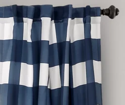 Kelly Checker Navy Room-Darkening Back Tab Curtain Panel Pair, (84") 10 Kelly Checker Navy Room-Darkening Back Tab Curtain Panel Pair, (84") -DHP Sales Store 810468383 1