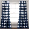 Kelly Checker Navy Room-Darkening Back Tab Curtain Panel Pair, (84") -DHP Sales Store 810468383