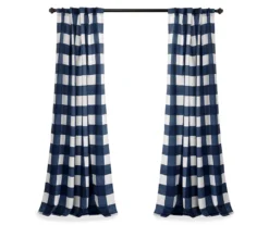 Kelly Checker Room-Darkening Back Tab Curtain Panel Pair, (84") -DHP Sales Store 810468383 7 1