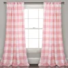 Kelly Checker Pink Room-Darkening Back Tab Curtain Panel Pair, (84") 2 Kelly Checker Pink Room-Darkening Back Tab Curtain Panel Pair, (84") -DHP Sales Store 810468384