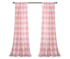 Kelly Checker Pink Room-Darkening Back Tab Curtain Panel Pair, (84") -DHP Sales Store 810468384 7