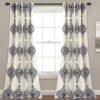 Keya Medallion Cream & Blue Room-Darkening Back Tab Curtain Panel Pair, (84") 1 Keya Medallion Cream & Blue Room-Darkening Back Tab Curtain Panel Pair, (84") -DHP Sales Store 810468386