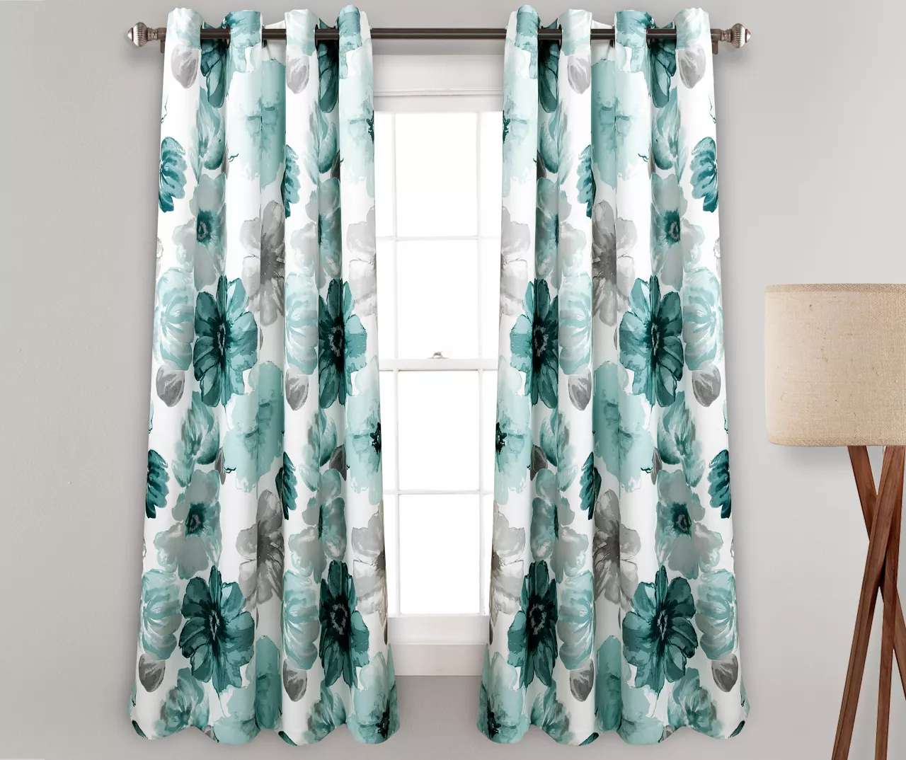 Leah Floral Room-Darkening Grommet Curtain Panel Pair 3 Leah Floral Room-Darkening Grommet Curtain Panel Pair