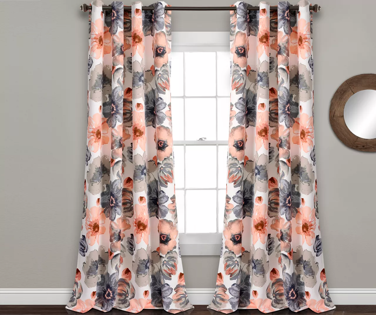 Leah Floral Room-Darkening Grommet Curtain Panel Pair 13 Leah Floral Room-Darkening Grommet Curtain Panel Pair - Image 11