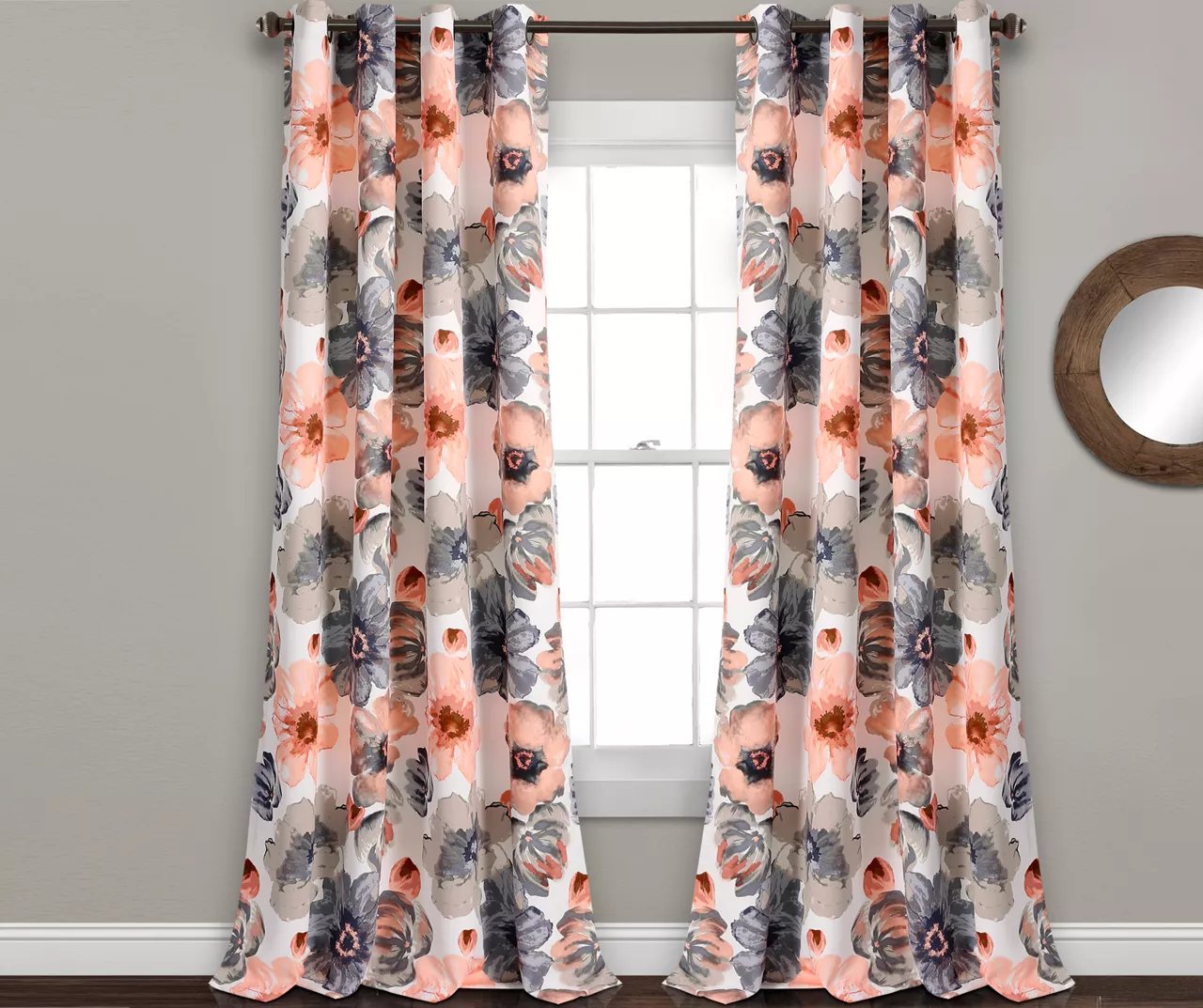 Leah Floral Room-Darkening Grommet Curtain Panel Pair 21 Leah Floral Room-Darkening Grommet Curtain Panel Pair - Image 19