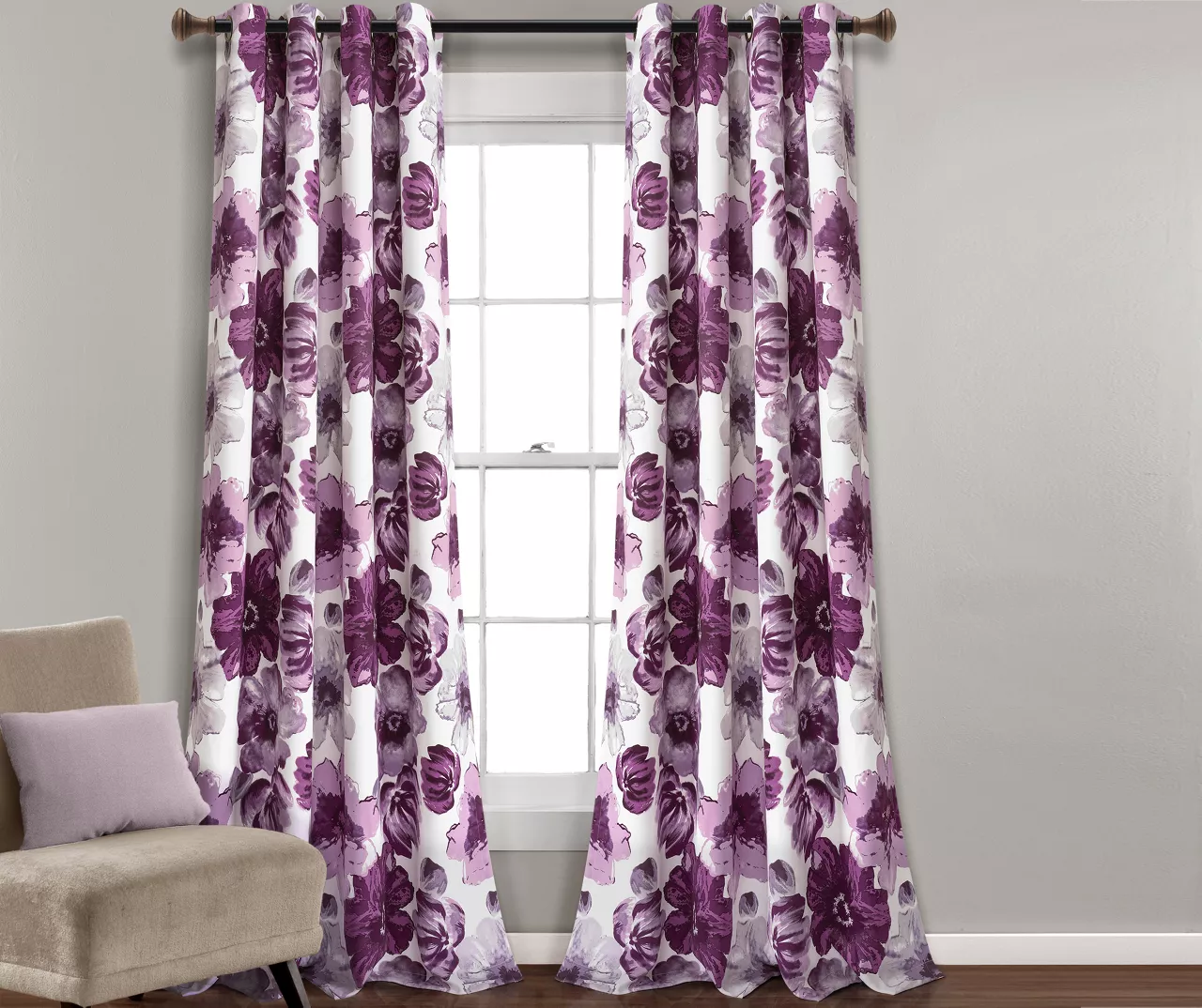 Leah Floral Room-Darkening Grommet Curtain Panel Pair 14 Leah Floral Room-Darkening Grommet Curtain Panel Pair - Image 12