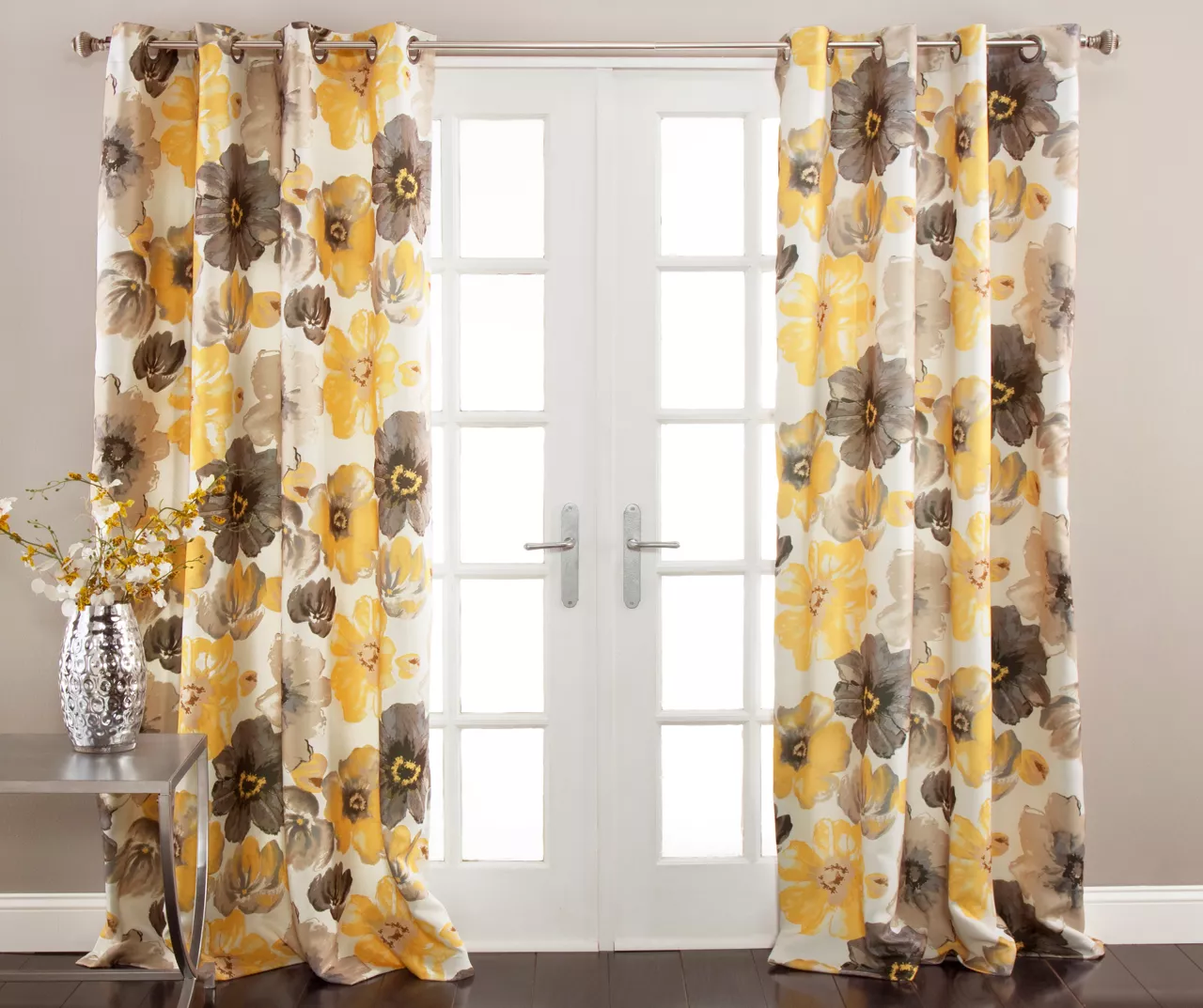 Leah Floral Room-Darkening Grommet Curtain Panel Pair 17 Leah Floral Room-Darkening Grommet Curtain Panel Pair - Image 15