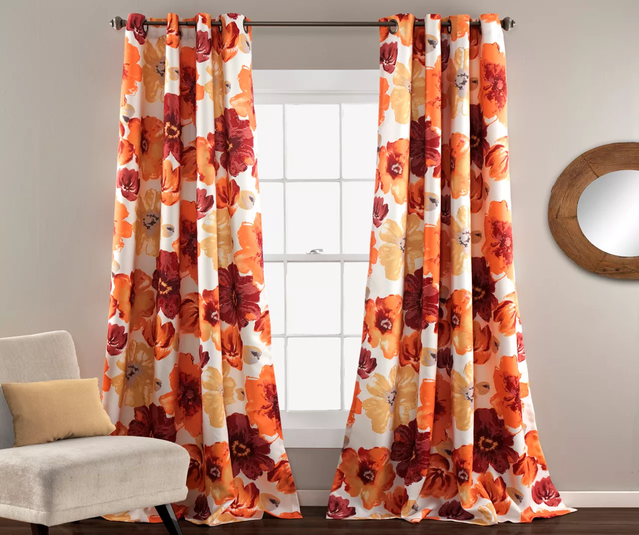 Leah Floral Room-Darkening Grommet Curtain Panel Pair 6 Leah Floral Room-Darkening Grommet Curtain Panel Pair - Image 4