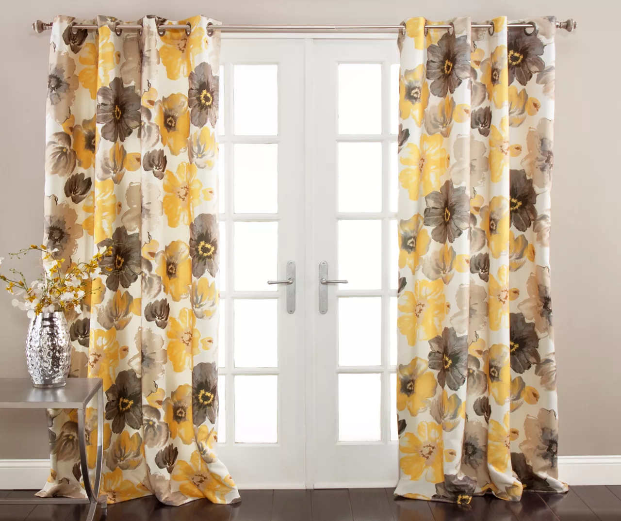 Leah Floral Room-Darkening Grommet Curtain Panel Pair 7 Leah Floral Room-Darkening Grommet Curtain Panel Pair - Image 5