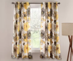 Leah Floral Room-Darkening Grommet Curtain Panel Pair 23 Leah Floral Room-Darkening Grommet Curtain Panel Pair -DHP Sales Store 810468404