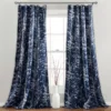 Forest Navy Room-Darkening Rod Pocket Curtain Panel Pair, (95") 1 Forest Navy Room-Darkening Rod Pocket Curtain Panel Pair, (95") -DHP Sales Store 810468406