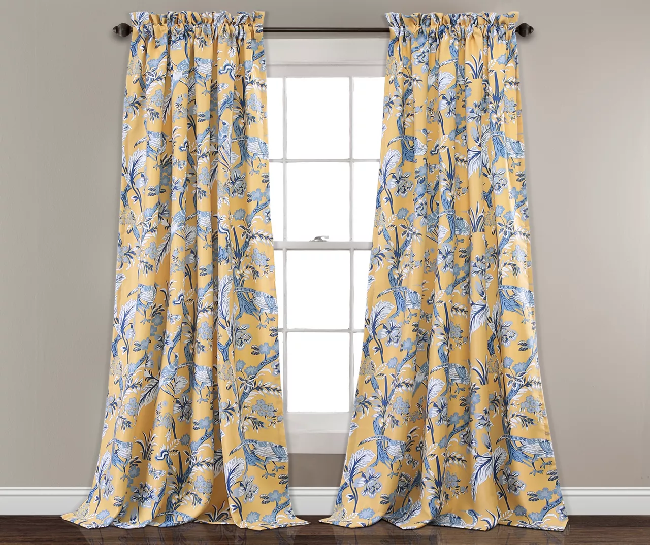Dolores Floral Room-Darkening Rod Pocket Curtain Panel Pair 5 Dolores Floral Room-Darkening Rod Pocket Curtain Panel Pair - Image 3