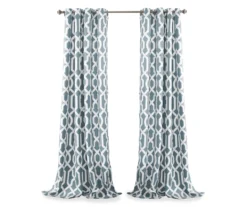 Edward Trellis Blue Room-Darkening Grommet Curtain Panel Pair, (84") 15 Edward Trellis Blue Room-Darkening Grommet Curtain Panel Pair, (84") -DHP Sales Store 810468412 6