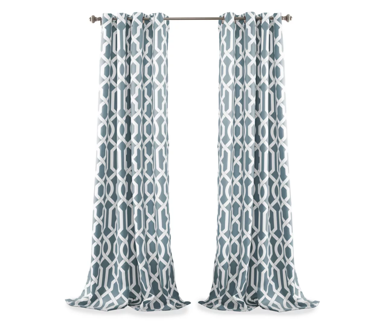 Edward Trellis Blue Room-Darkening Grommet Curtain Panel Pair, (84") 9 Edward Trellis Blue Room-Darkening Grommet Curtain Panel Pair, (84") - Image 7