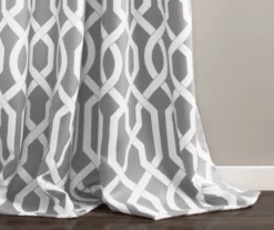Edward Trellis Gray Room-Darkening Grommet Curtain Panel Pair, (108") -DHP Sales Store 810468413 2
