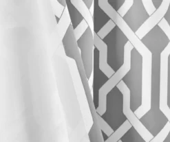 Edward Trellis Gray Room-Darkening Grommet Curtain Panel Pair, (108") -DHP Sales Store 810468413 4