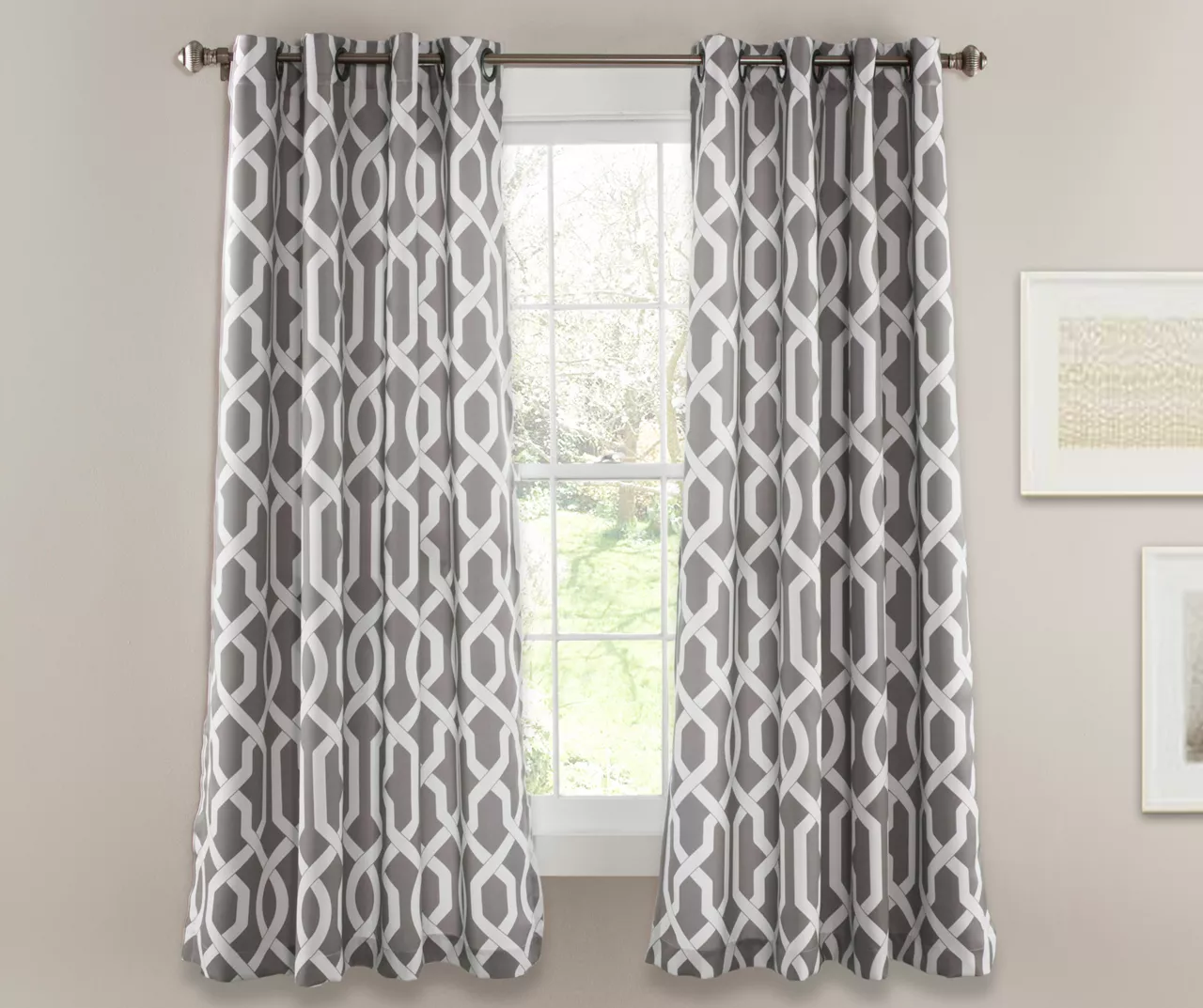 Edward Trellis Room-Darkening Grommet Curtain Panel Pair 3 Edward Trellis Room-Darkening Grommet Curtain Panel Pair