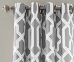 Edward Trellis Gray Room-Darkening Grommet Curtain Panel Pair, (84") 11 Edward Trellis Gray Room-Darkening Grommet Curtain Panel Pair, (84") -DHP Sales Store 810468415 1