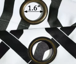 Edward Trellis White & Black Room-Darkening Grommet Curtain Panel Pair, (84") -DHP Sales Store 810468418 5