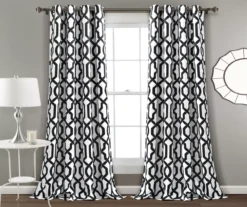 Edward Trellis Room-Darkening Grommet Curtain Panel Pair 29 Edward Trellis Room-Darkening Grommet Curtain Panel Pair -DHP Sales Store 810468419