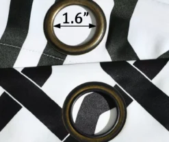 Edward Trellis White & Black Room-Darkening Grommet Curtain Panel Pair, (95") -DHP Sales Store 810468419 5